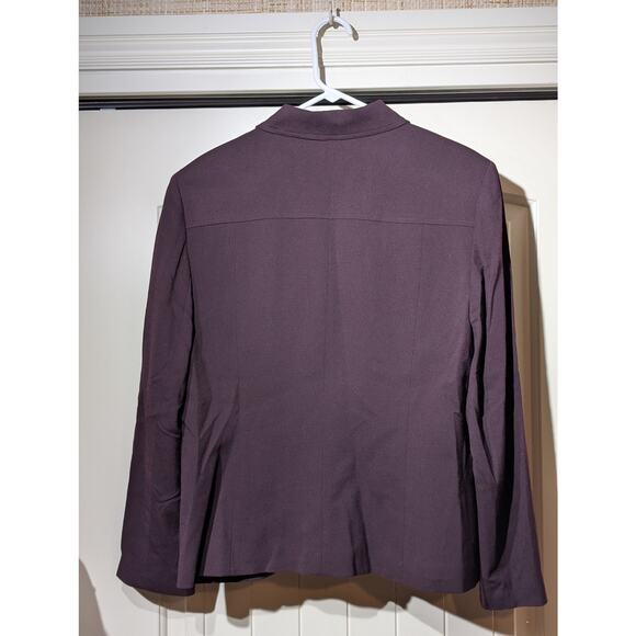 Talbot's Vintage Aubergine Wool Stretch Front Button Jacket Womens Size 16 - Picture 2 of 9